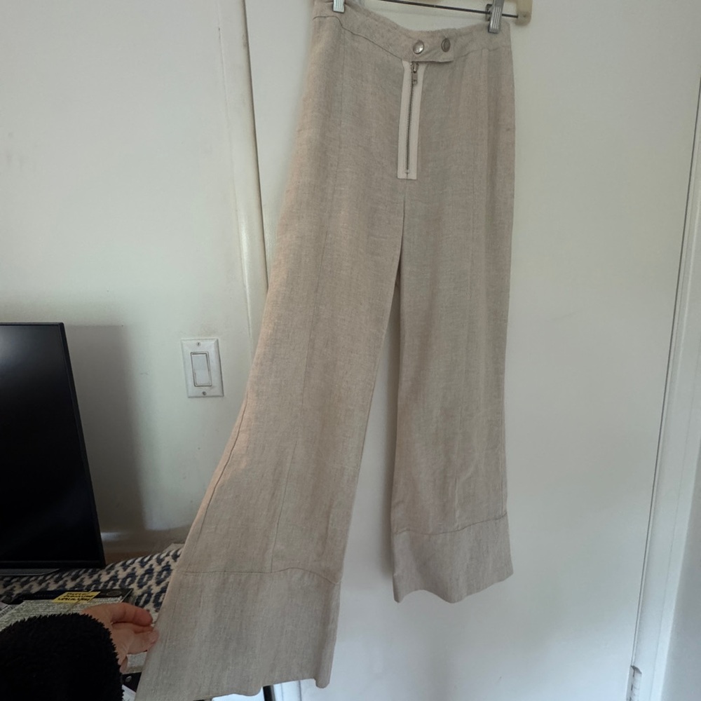Elegant Cream Wide-Leg Pants